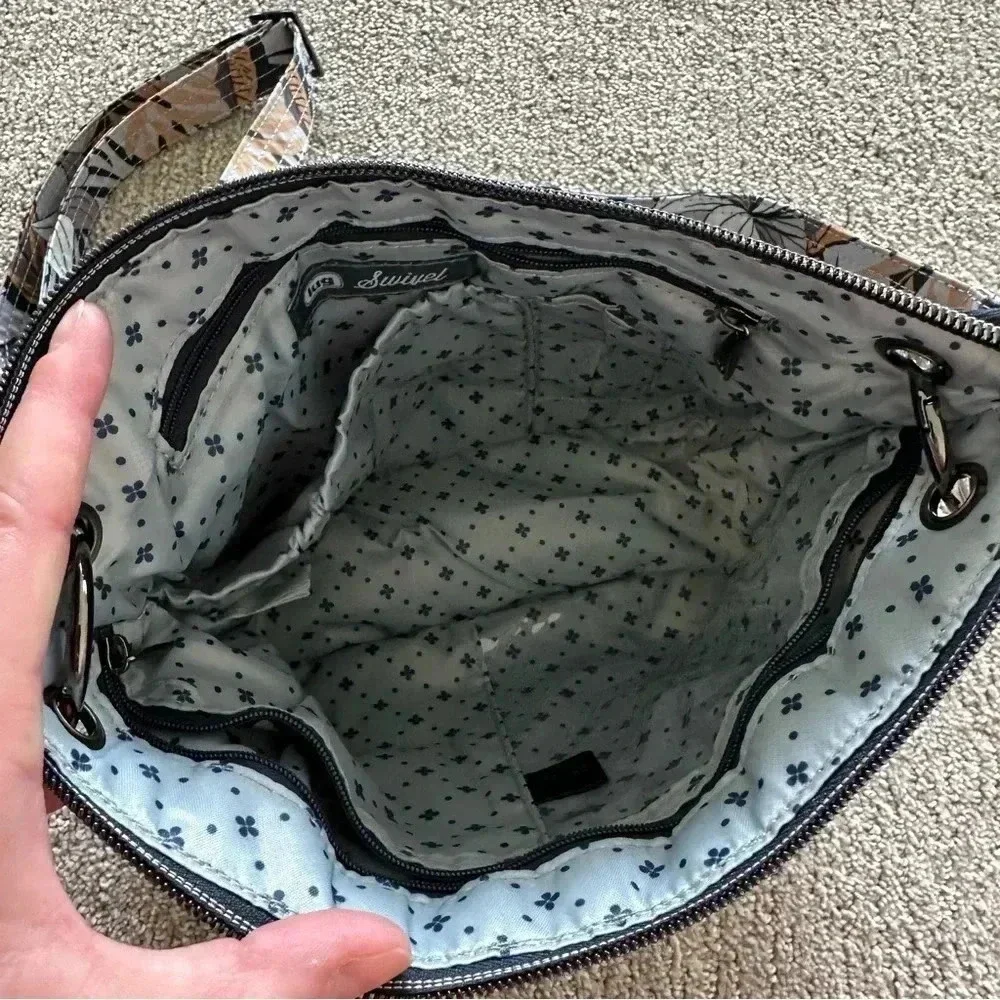 Lug Swivel Convertible Crossbody Double Strap Shoulder Bag Lily‎ Grey